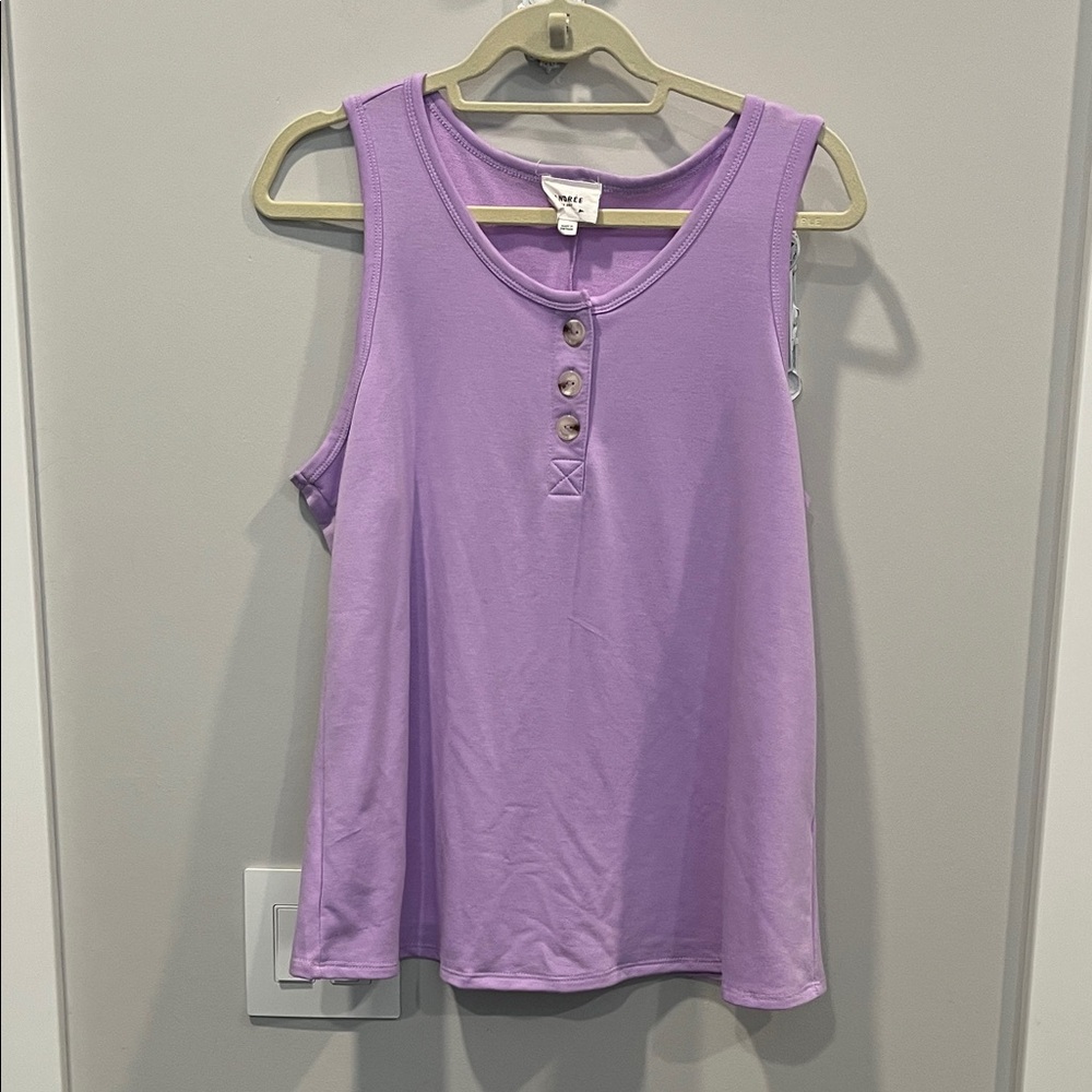 ANDREE BY UNIT Lavender Button-Detail Tank Top